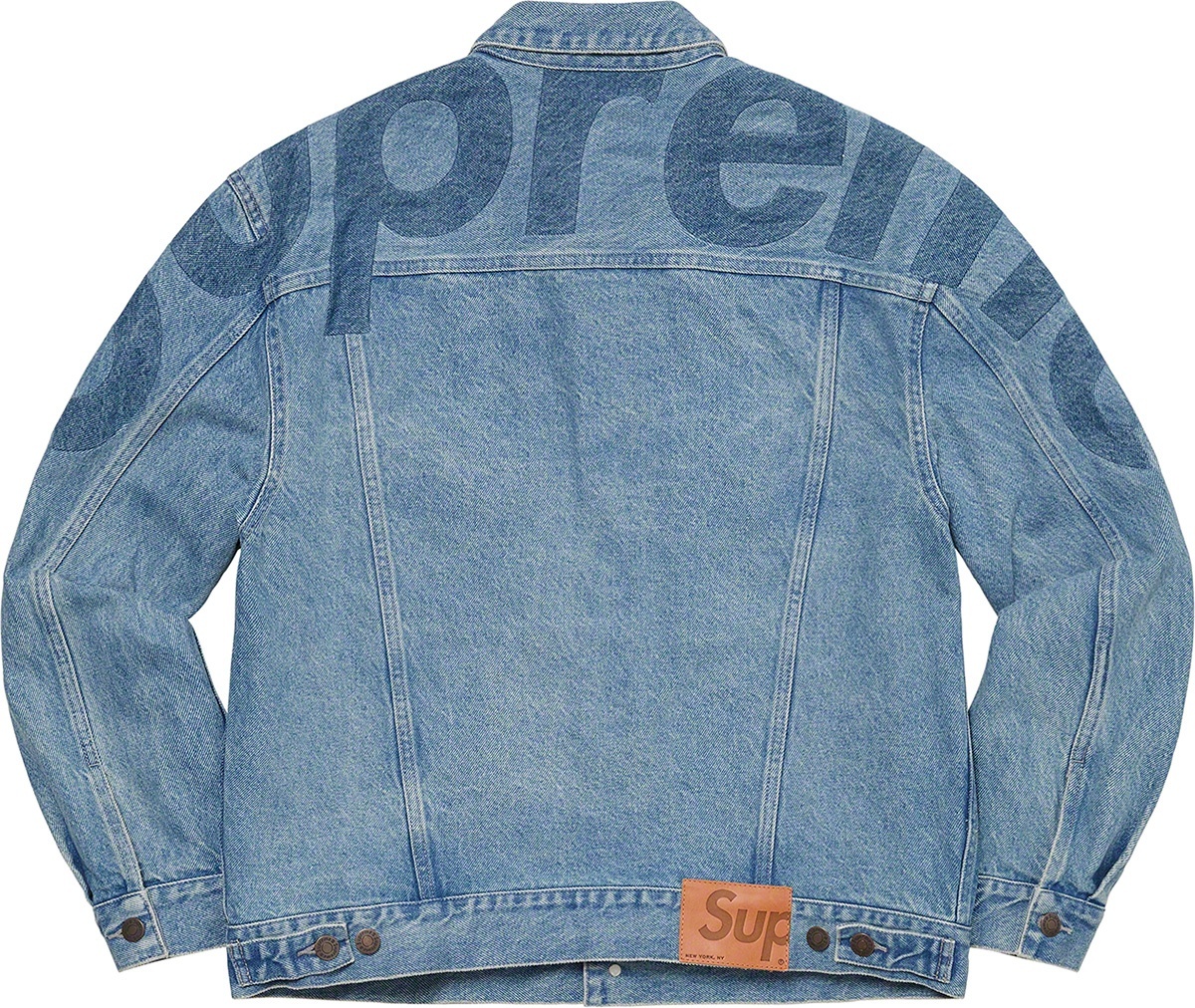Inset Logo Denim Trucker Jacket view 13